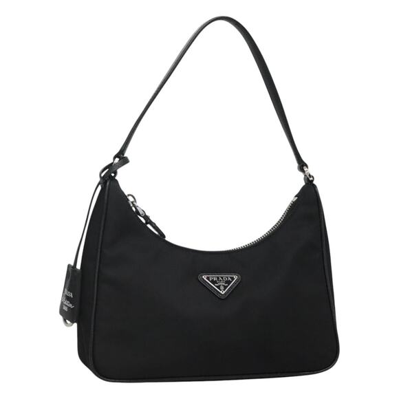 PRADA Shoulder Bag Nylon Black Silver - Picture 1 of 12